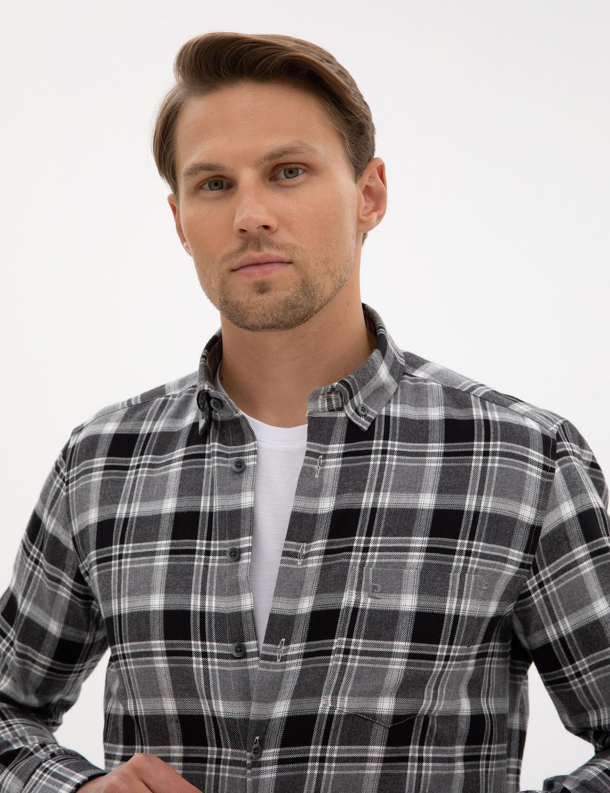 Siyah Oduncu Ekose Regular Fit Uzun Kollu Gömlek - 50312356005