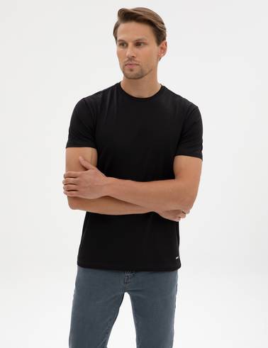 Siyah Slim Fit Basic Tişört