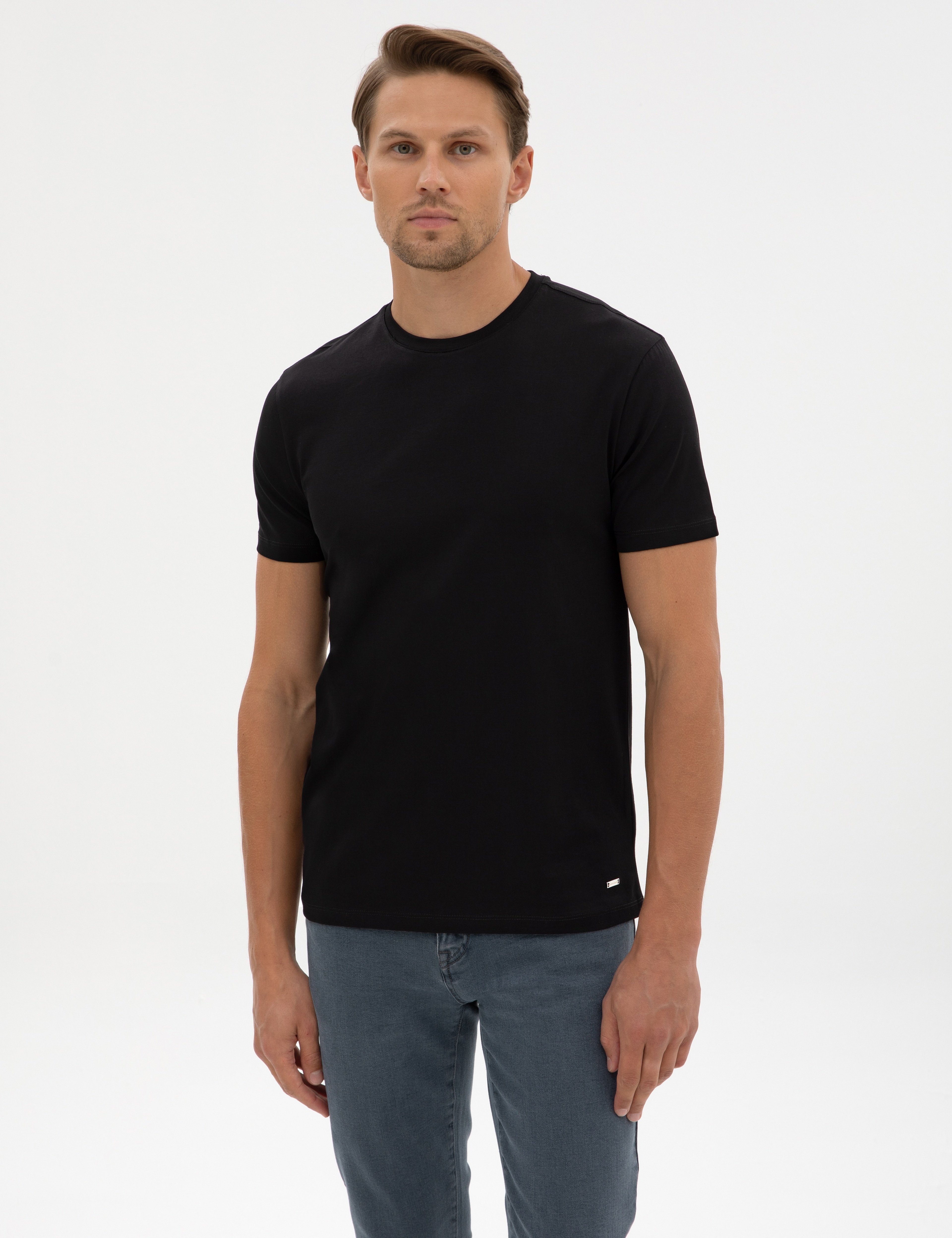 Siyah Slim Fit Basic Tişört