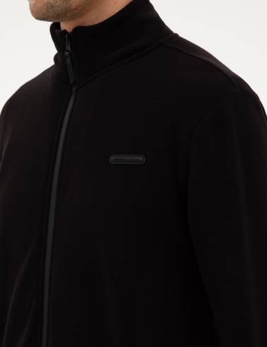 Siyah Regular Fit Polar Hırka