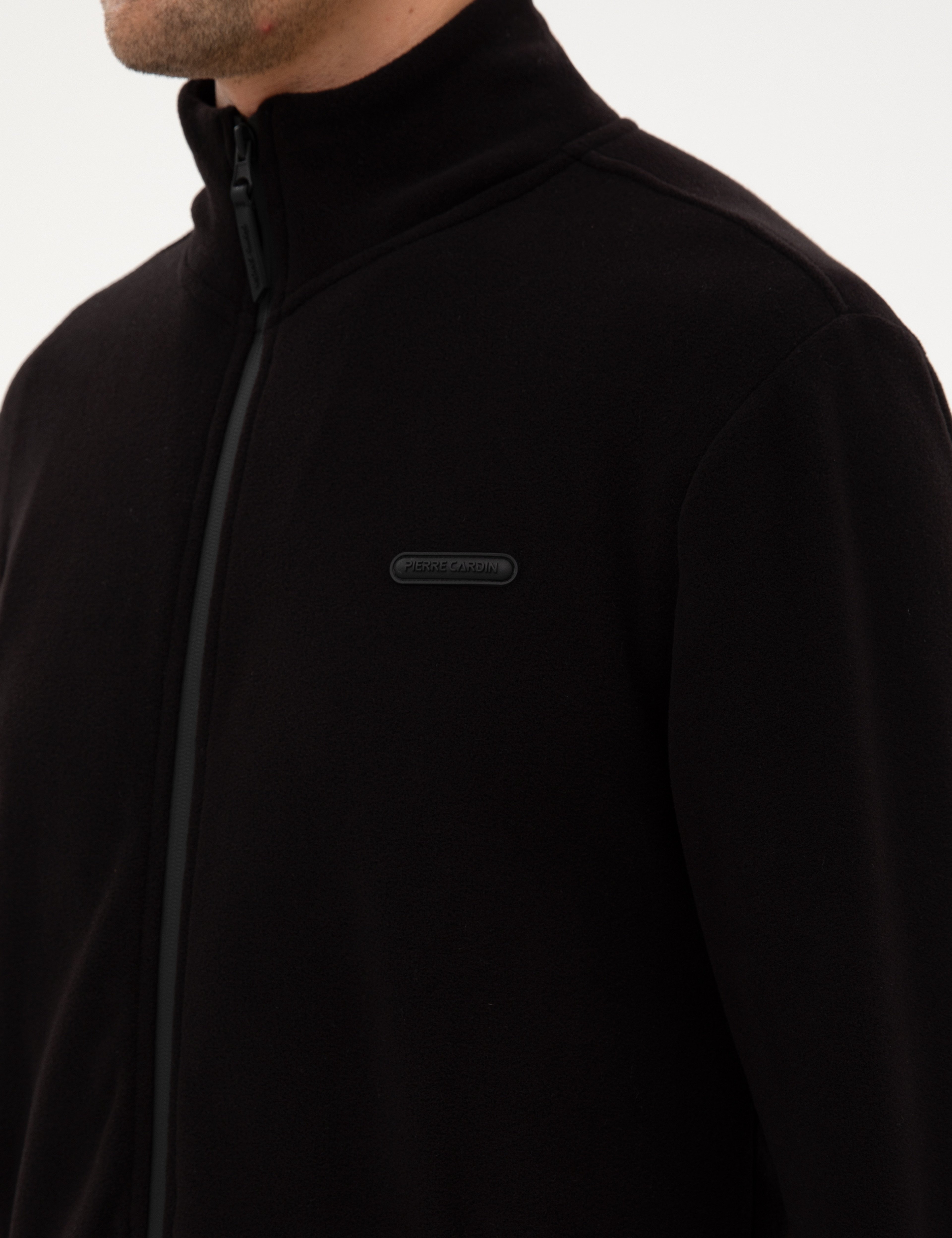 Siyah Regular Fit Polar Hırka - Image 7