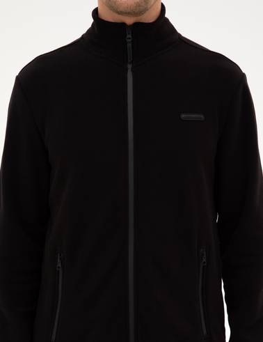 Siyah Regular Fit Polar Hırka