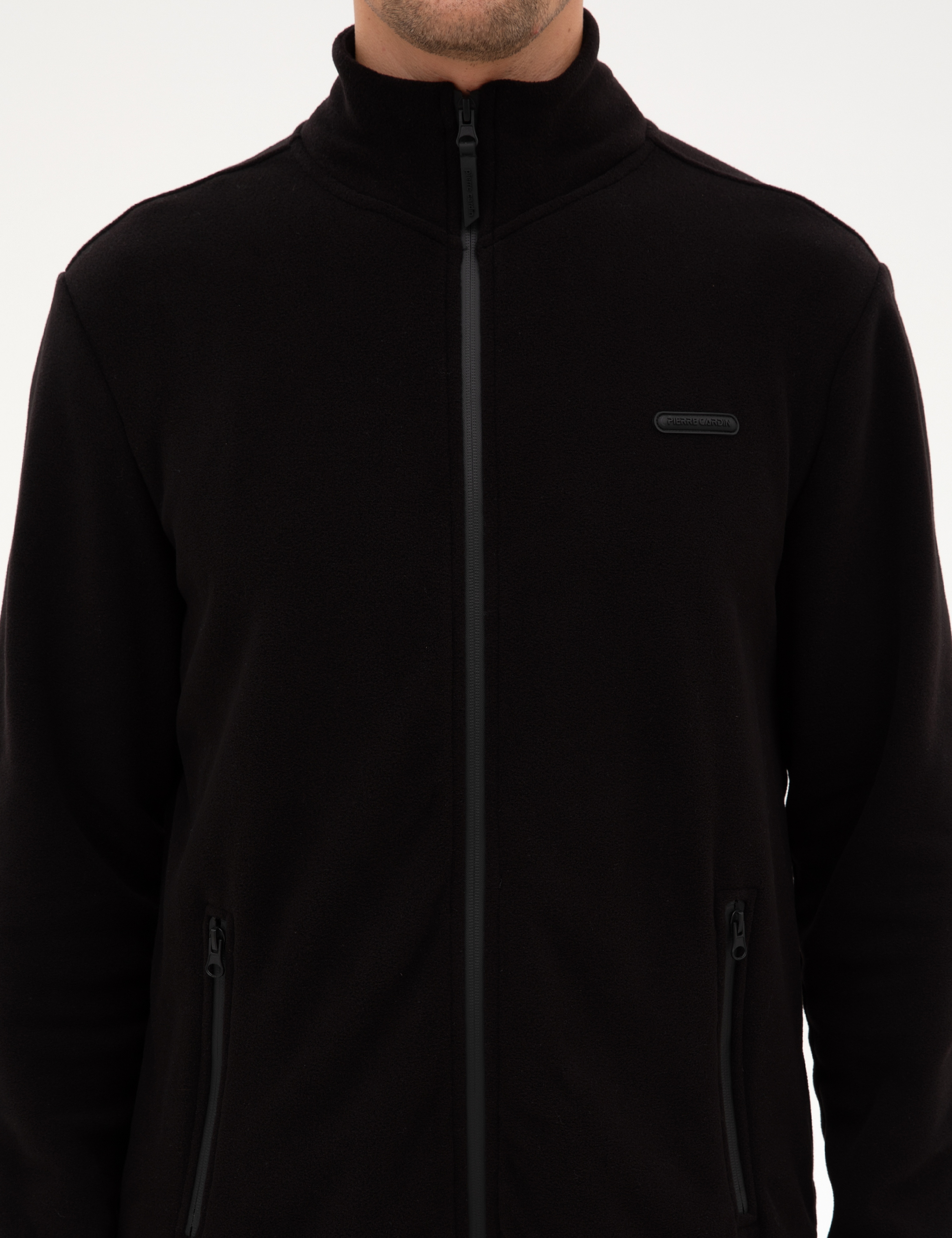 Siyah Regular Fit Polar Hırka - Image 6