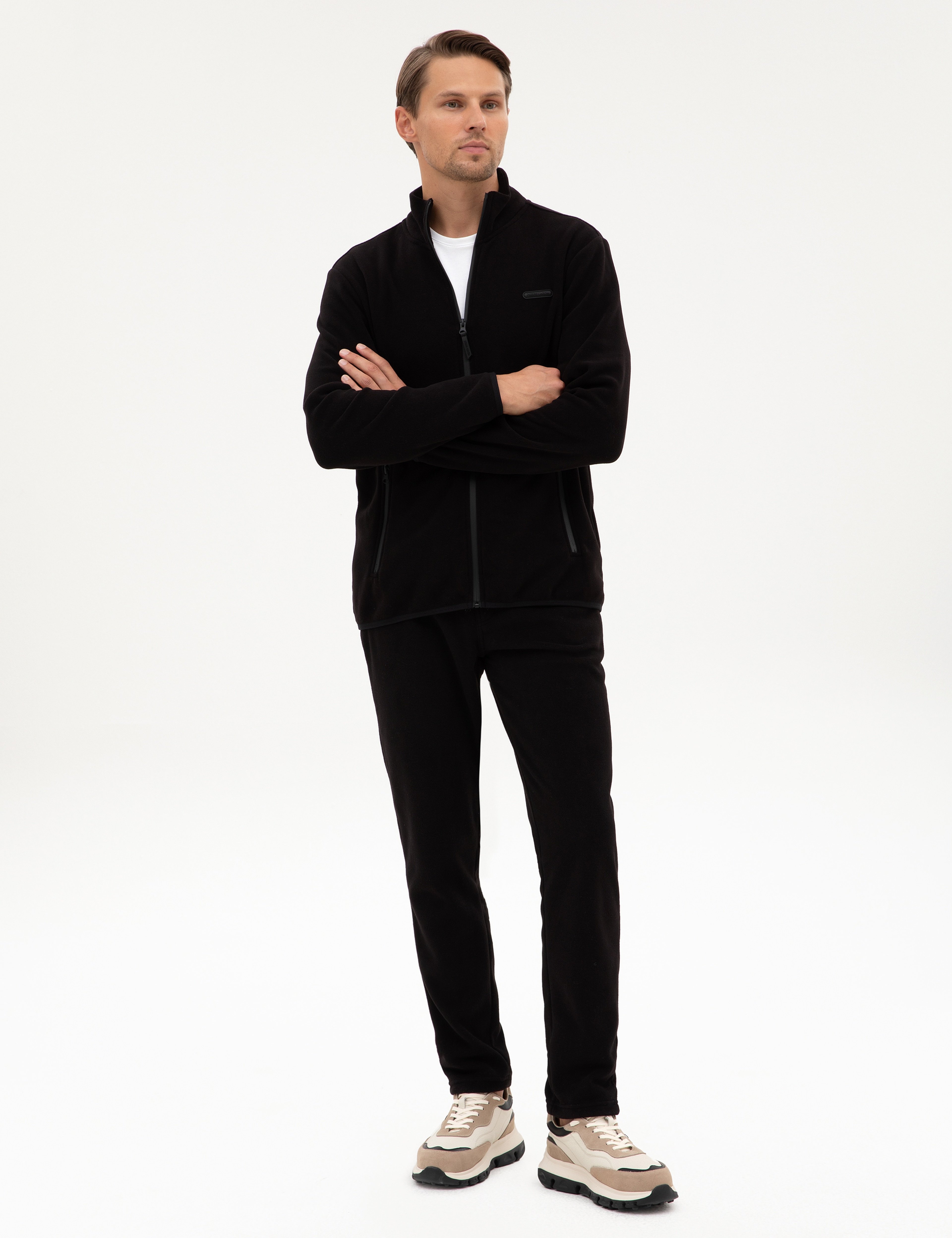 Siyah Regular Fit Polar Hırka
