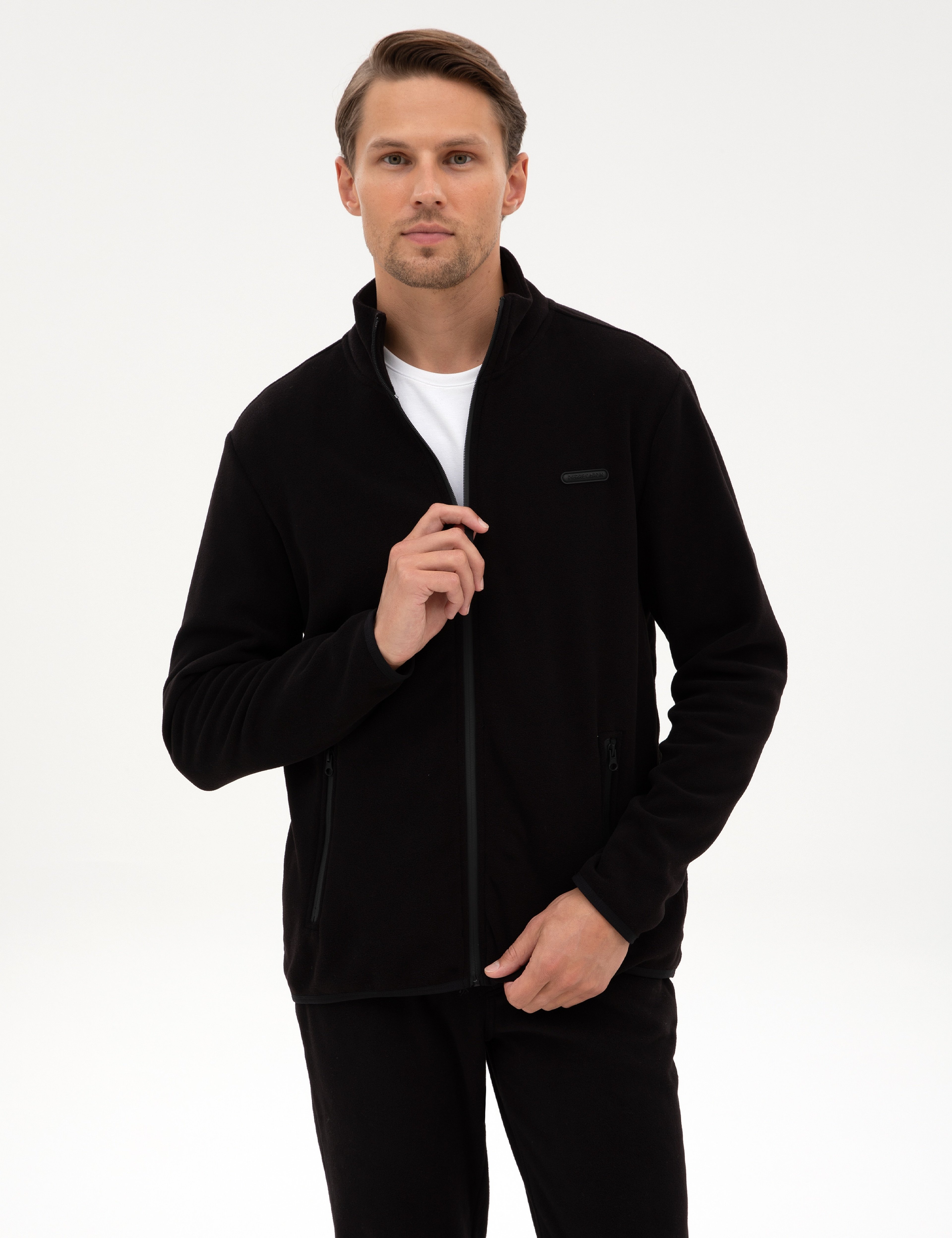 Siyah Regular Fit Polar Hırka - Image 3