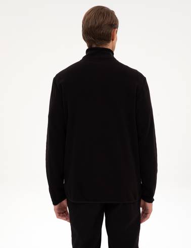 Siyah Regular Fit Polar Hırka