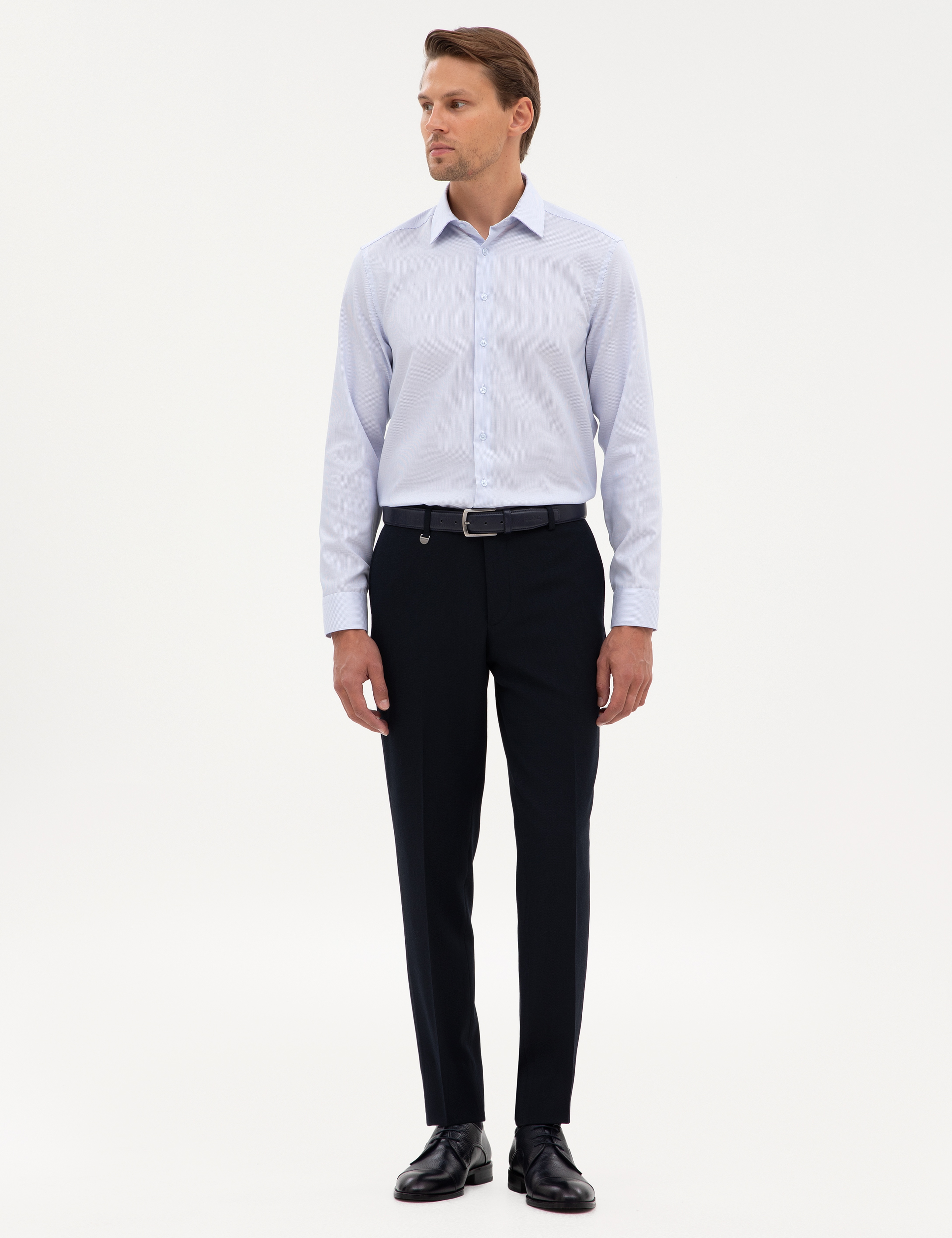 Açık Mavi Non Iron Kolay Ütülenebilir Slim Fit Gömlek - Image 4