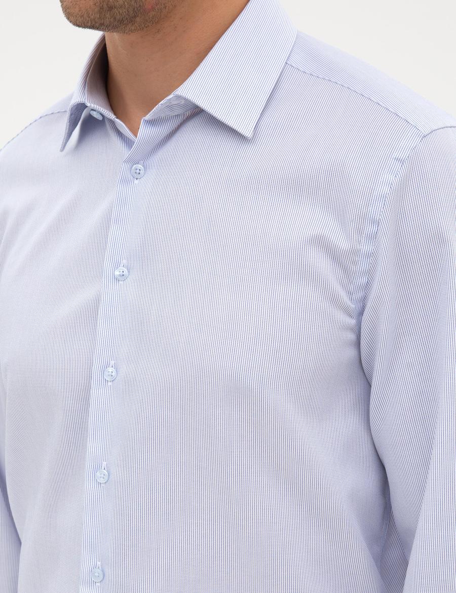 Açık Mavi Non Iron Kolay Ütülenebilir Slim Fit Gömlek
