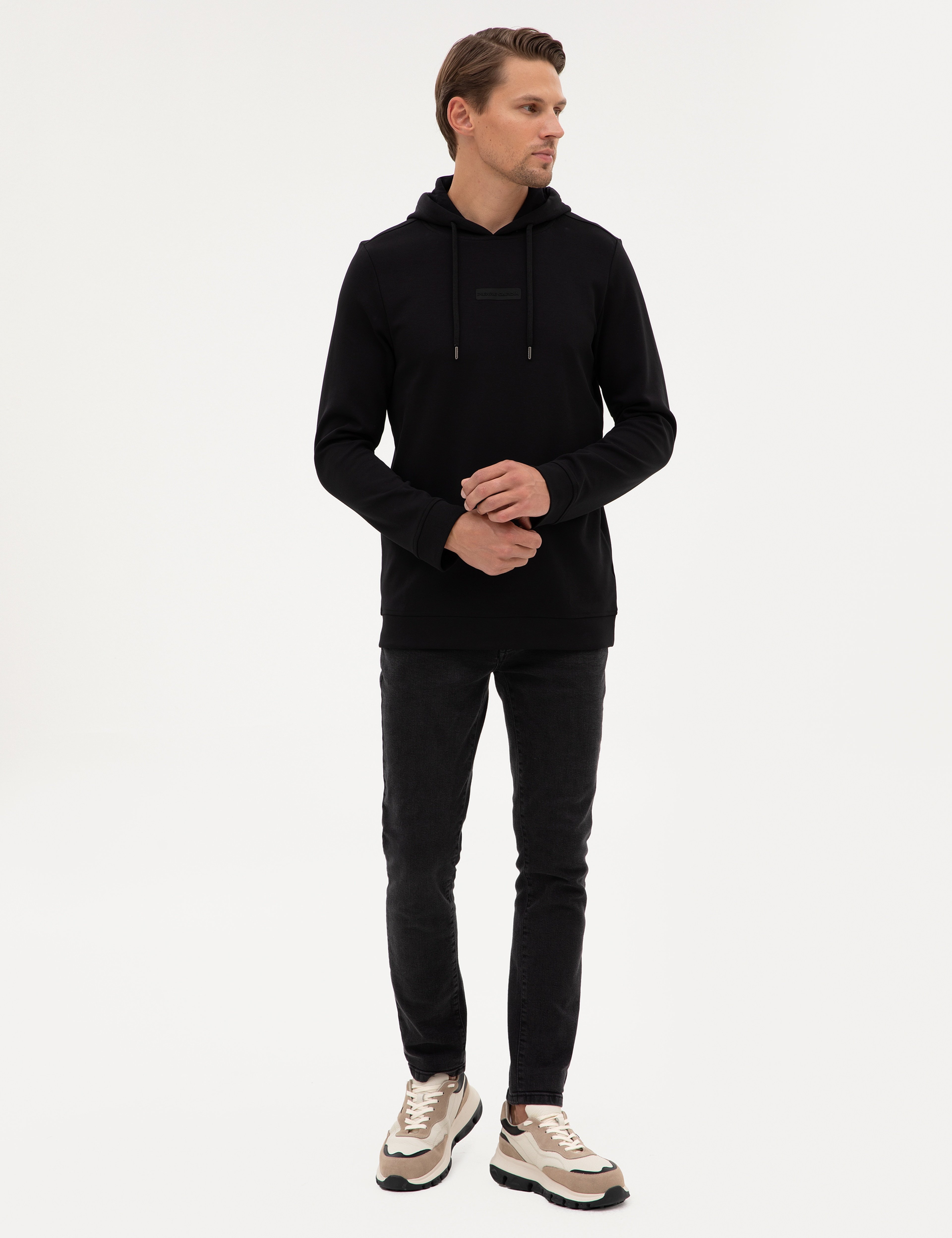 Siyah Regular Fit Sweatshirt - Image 4
