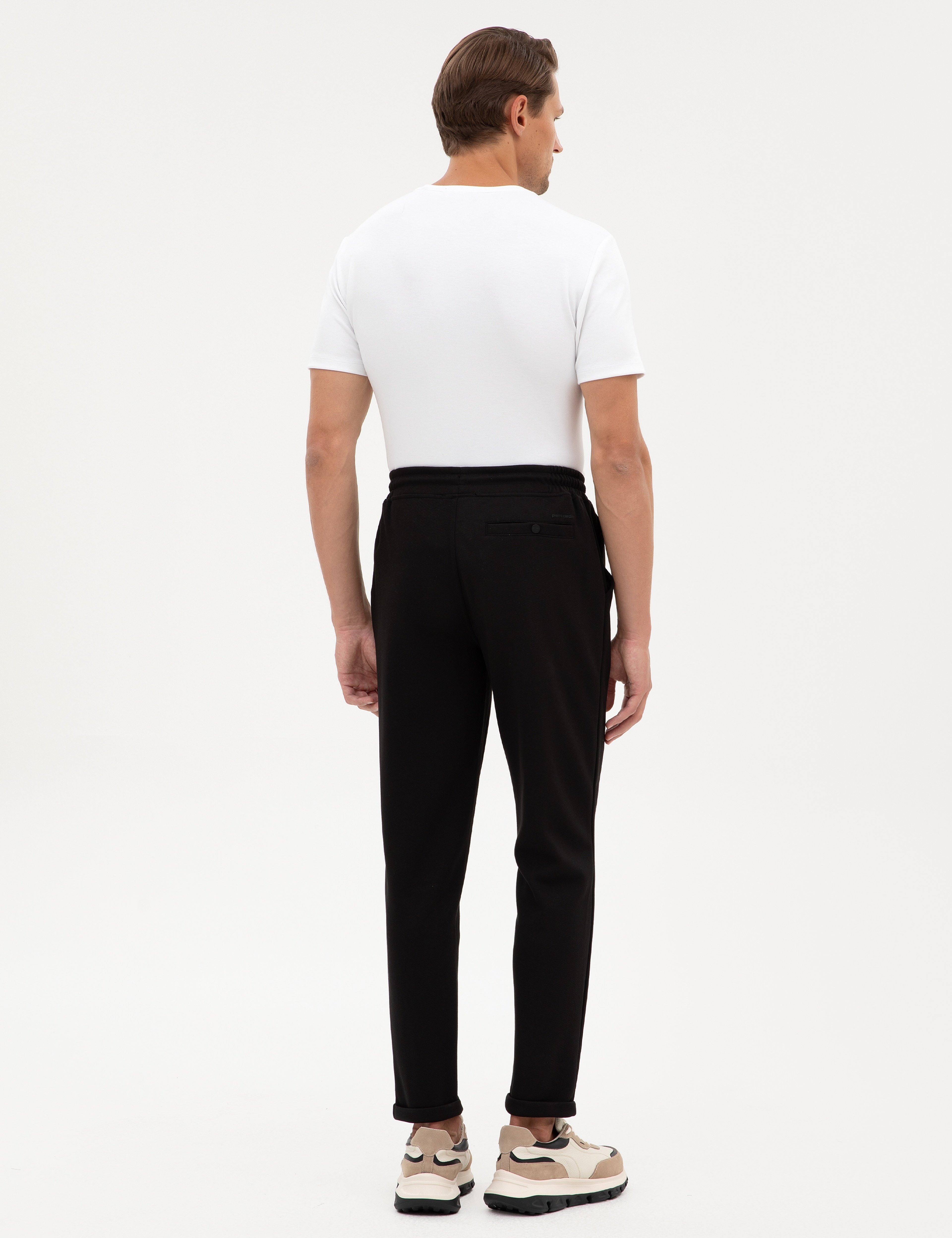 Siyah Slim Fit Duble Paça Eşofman Altı