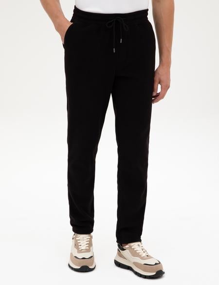 Siyah Slim Fit Polar Eşofman Altı - 50317690008