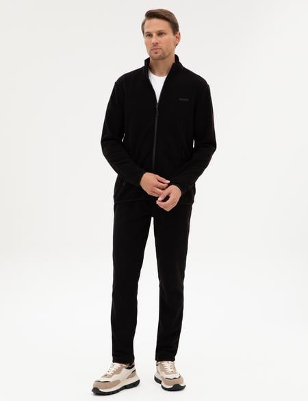 Siyah Slim Fit Polar Eşofman Altı - 50317690008