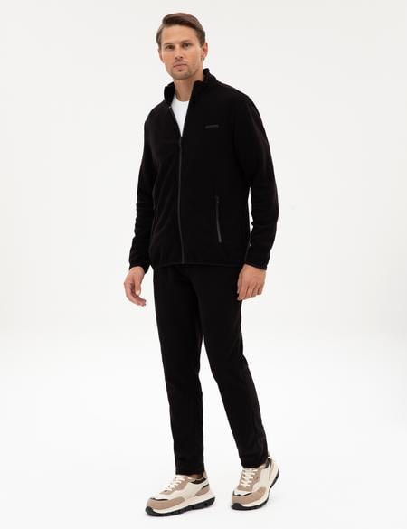 Siyah Slim Fit Polar Eşofman Altı - 50317690008