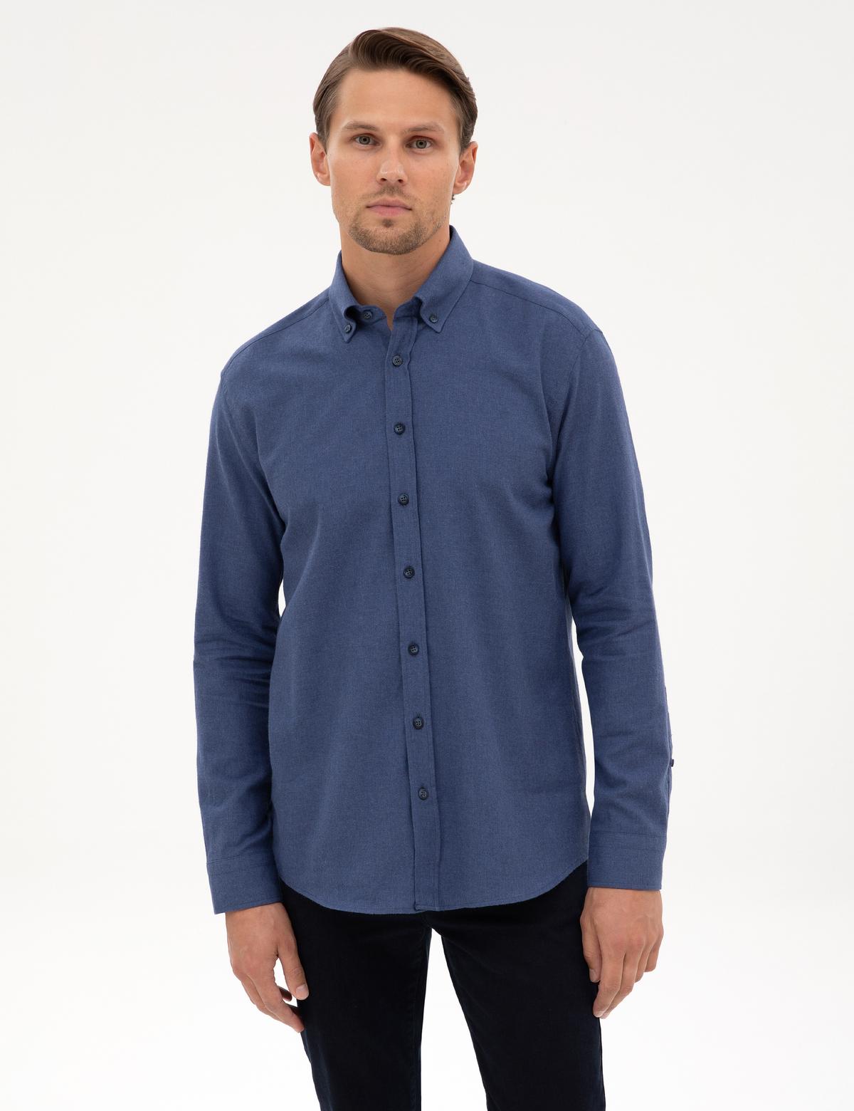 İndigo Regular Fit Uzun Kollu Gömlek