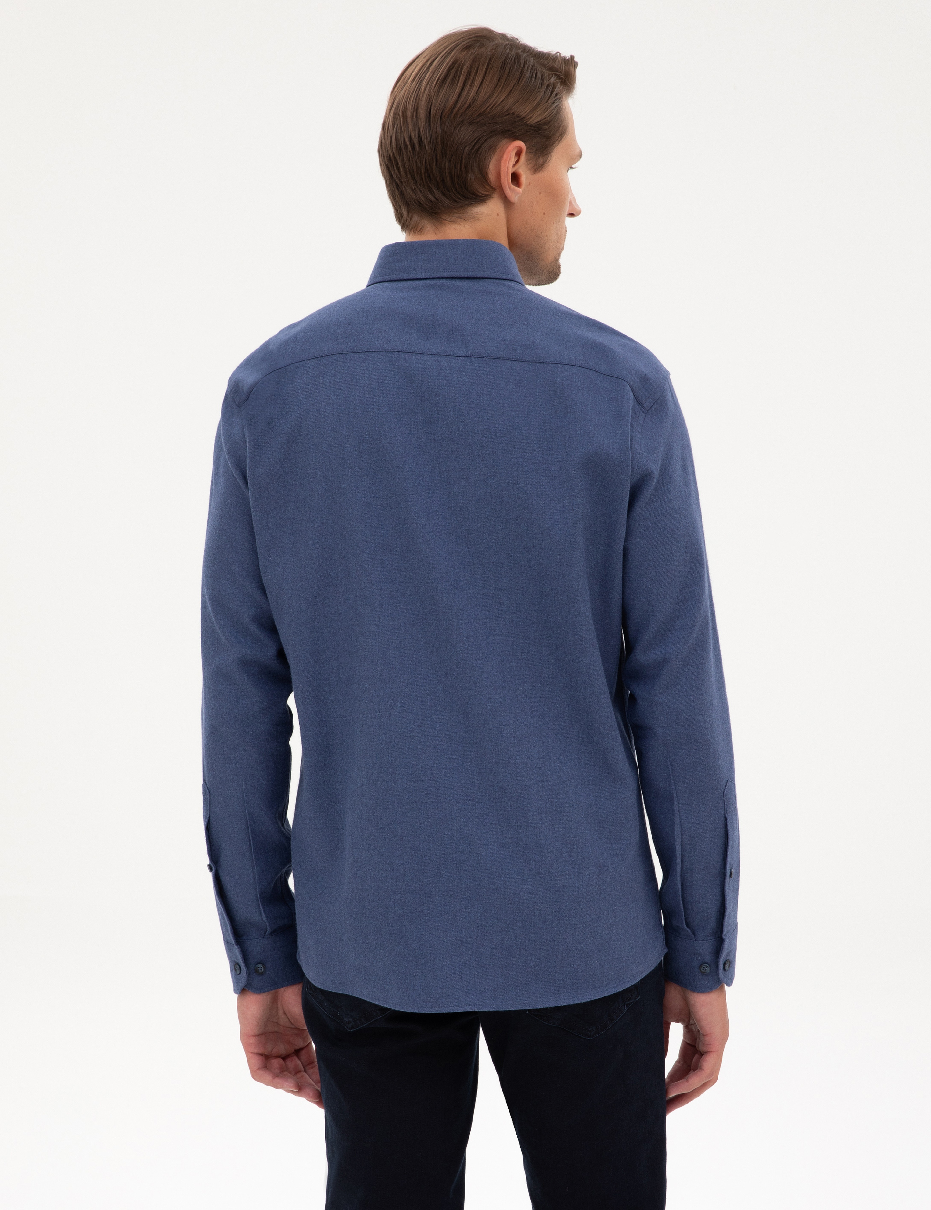 İndigo Regular Fit Uzun Kollu Gömlek - Image 5