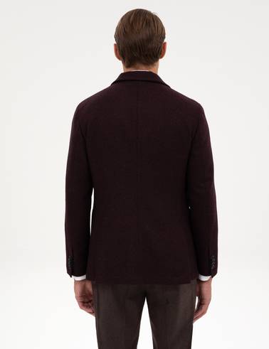 Bordo Slim Fit Yün Karışımlı Ceket