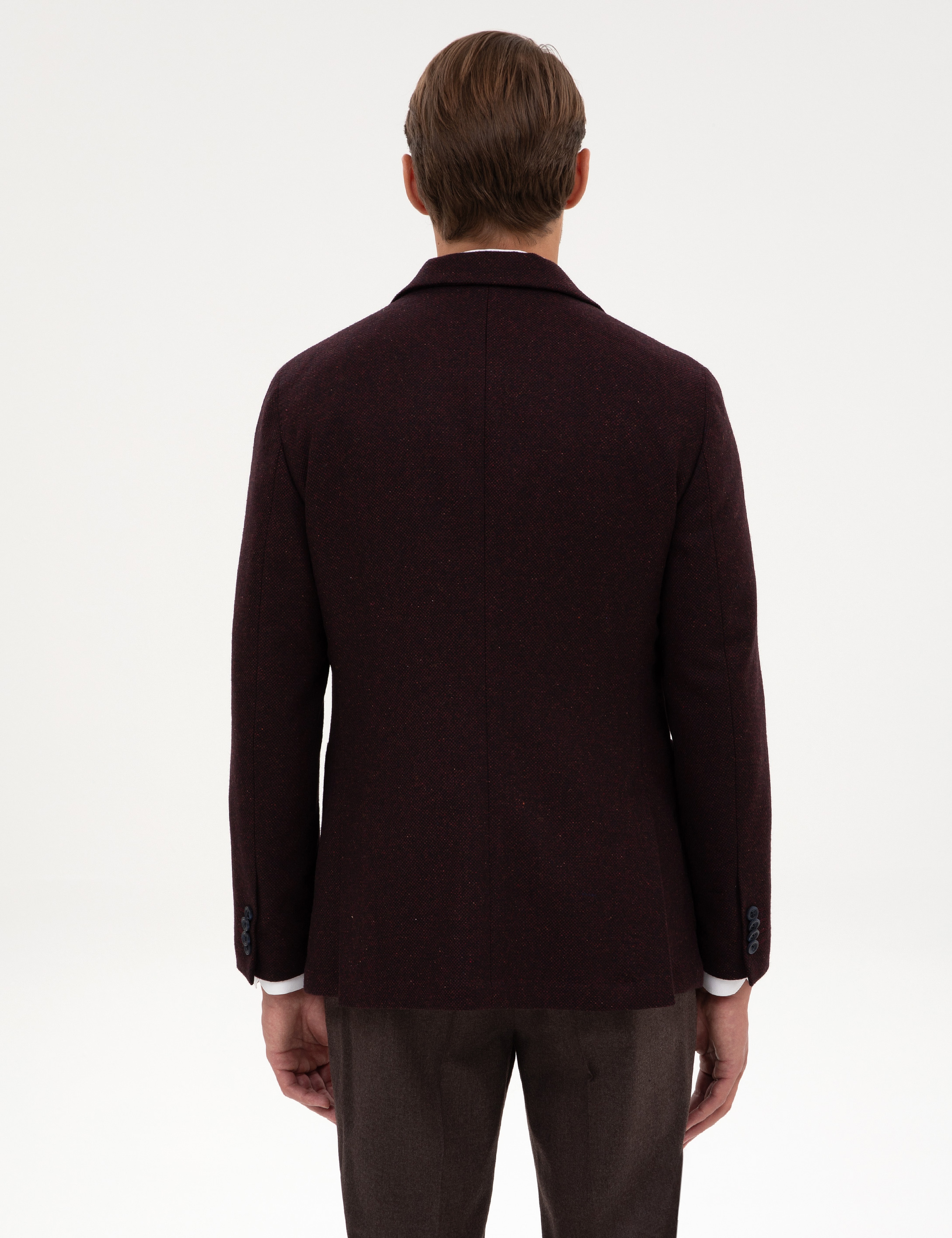 Bordo Slim Fit Yün Karışımlı Ceket - Image 5