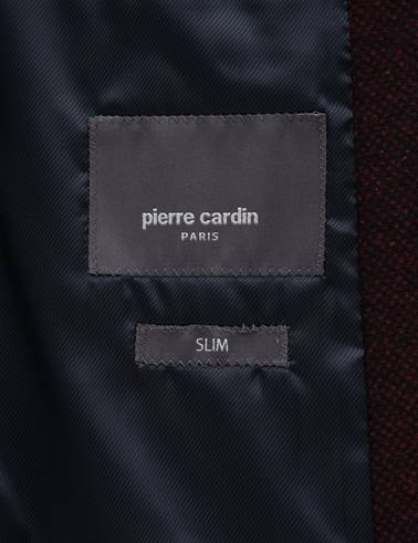 Bordo Slim Fit Yün Karışımlı Ceket