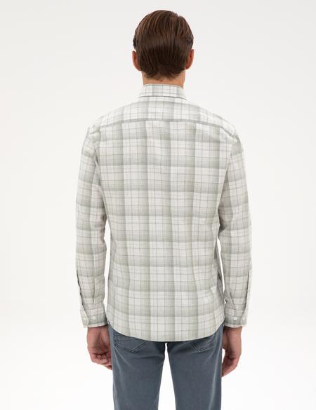 Yeşil Ekose Regular Fit Uzun Kollu Gömlek - 50312359006