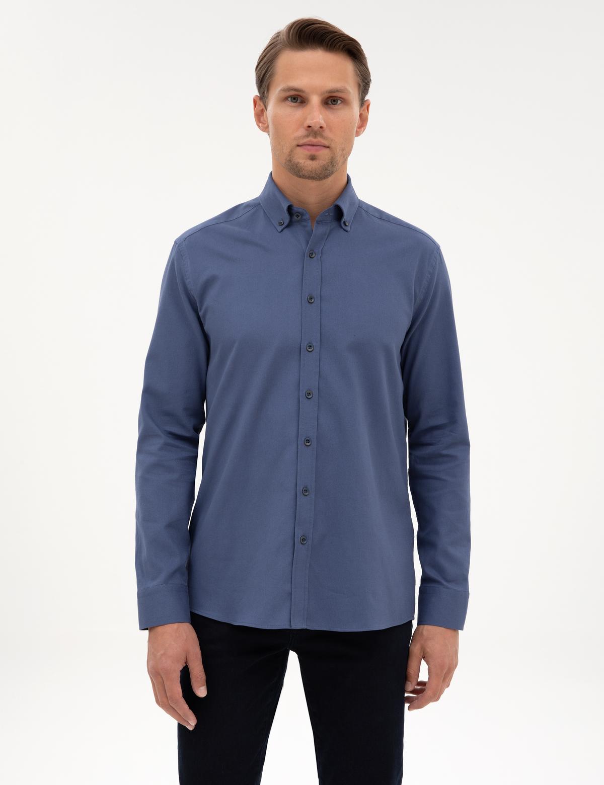 İndigo Regular Fit Uzun Kollu Gömlek