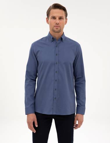 İndigo Regular Fit Uzun Kollu Gömlek