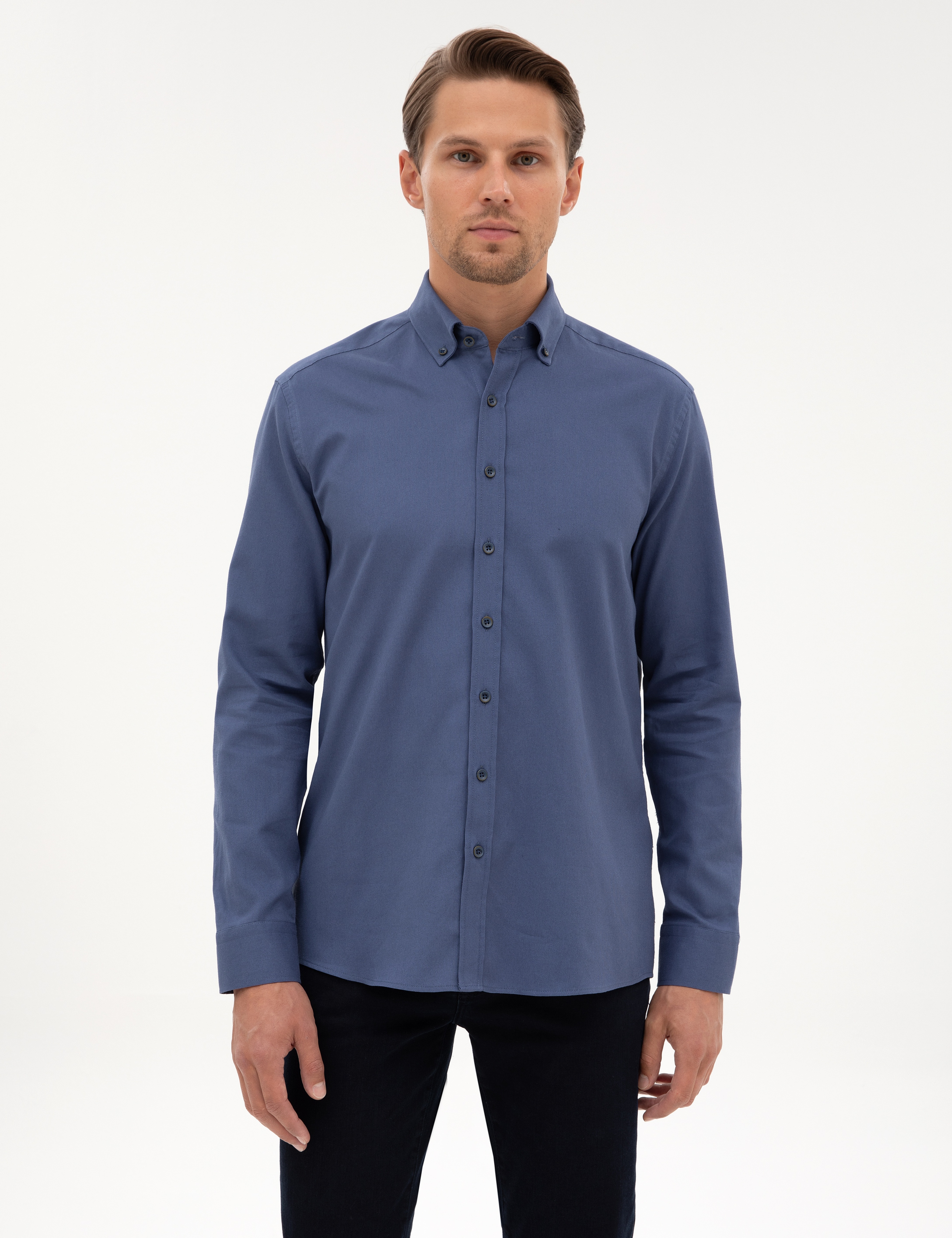 İndigo Regular Fit Uzun Kollu Gömlek - Image 1