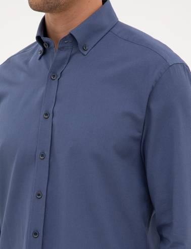 İndigo Regular Fit Uzun Kollu Gömlek
