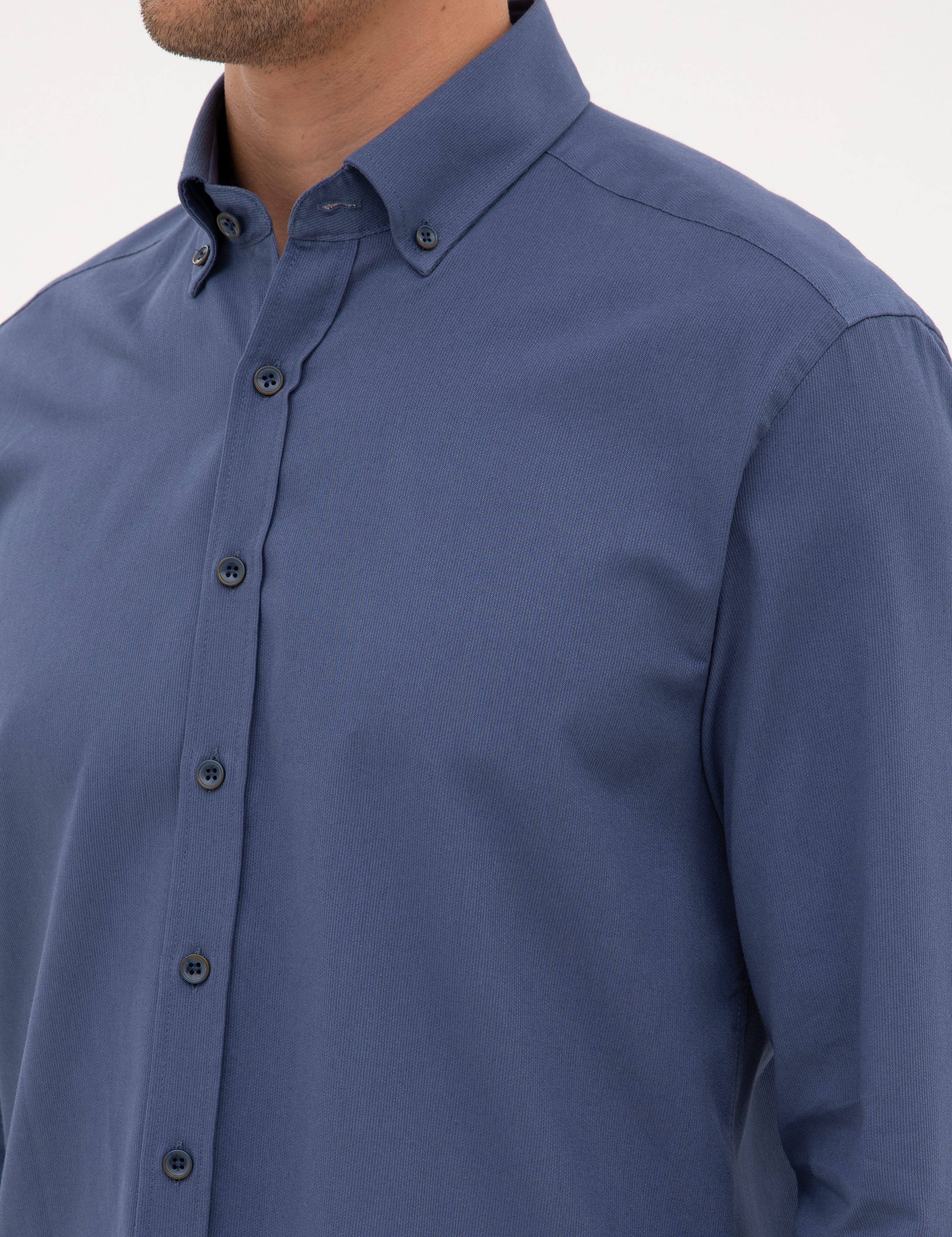 İndigo Regular Fit Uzun Kollu Gömlek - Image 7