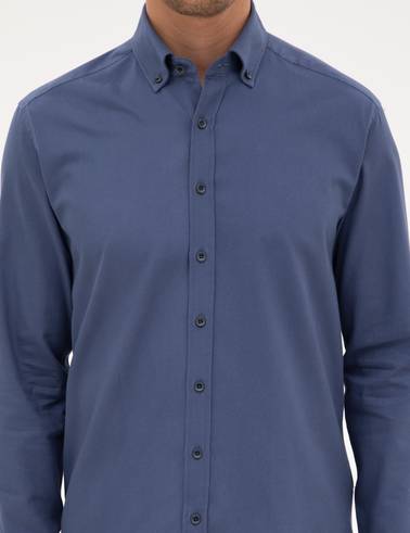 İndigo Regular Fit Uzun Kollu Gömlek