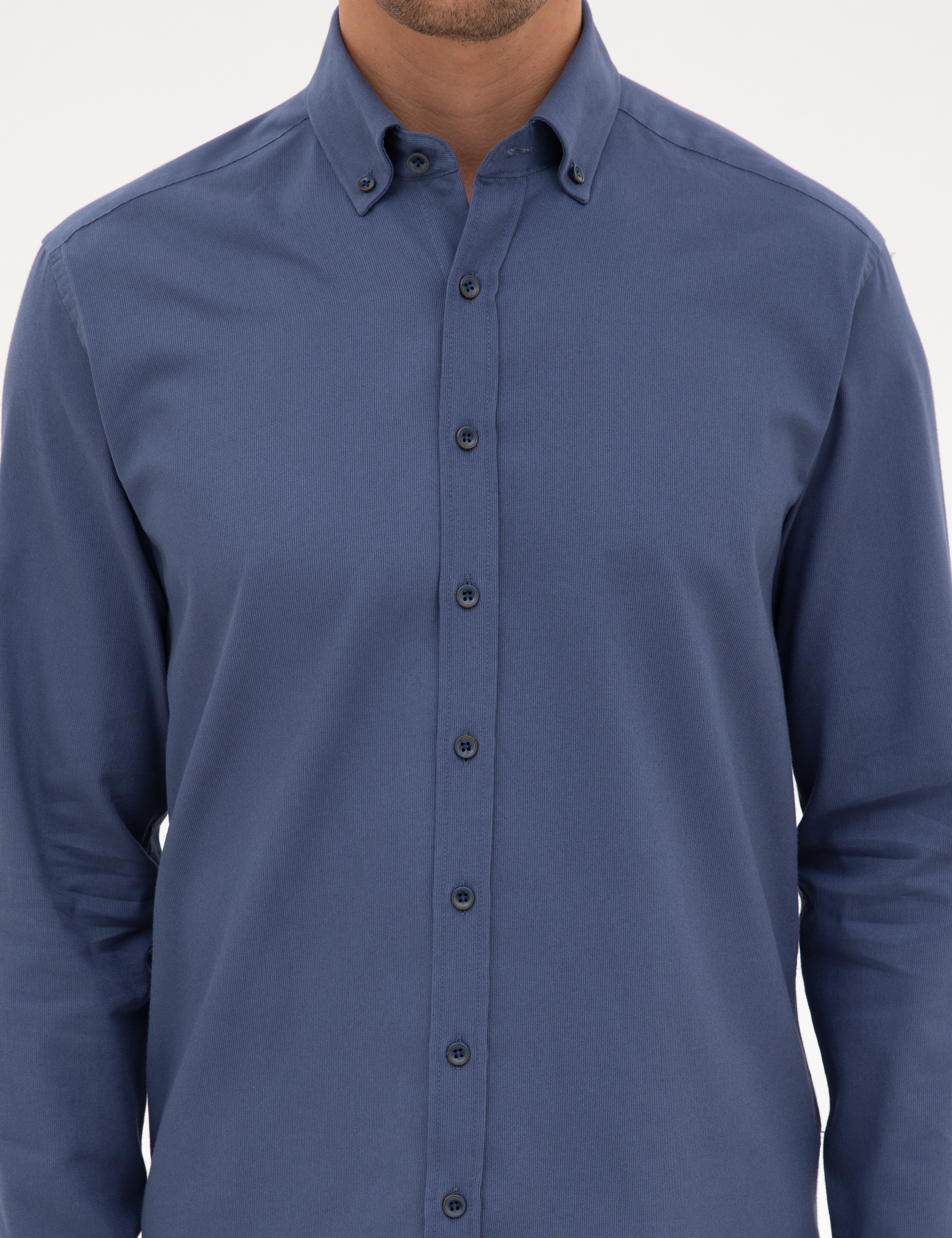 İndigo Regular Fit Uzun Kollu Gömlek