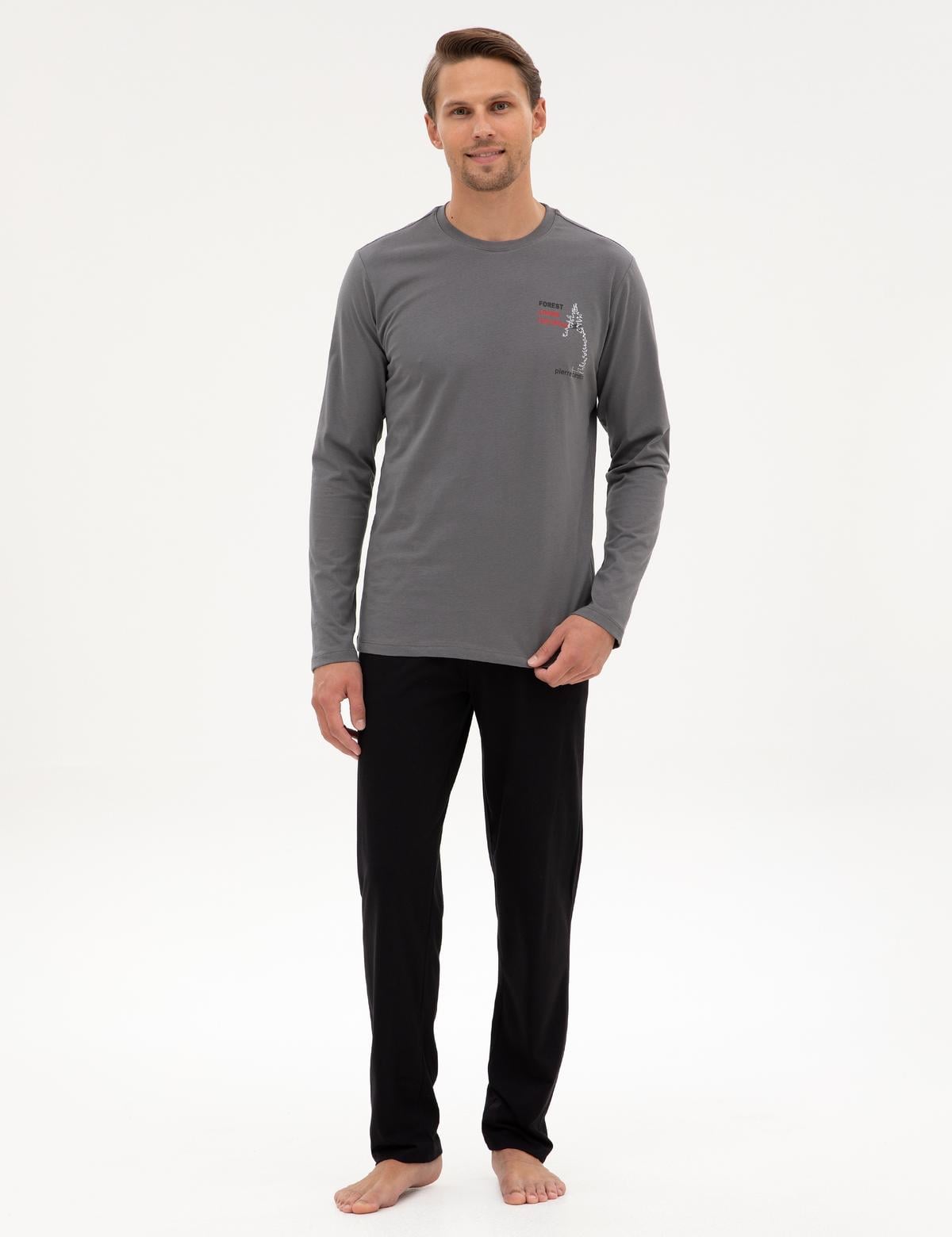 Koyu Gri Pijama Takımı