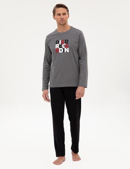 Koyu Gri Pijama Takımı - 50322654008