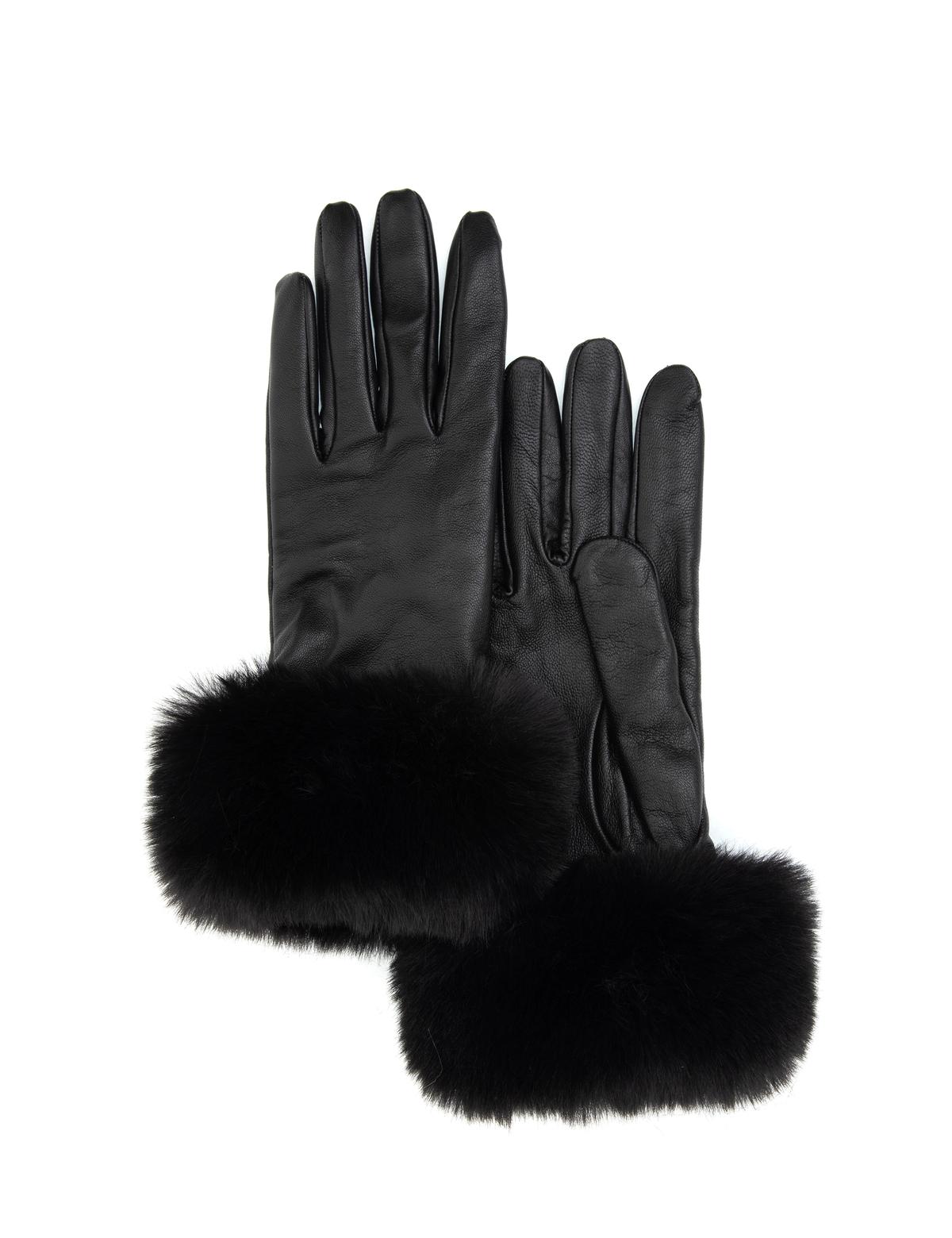 Siyah Deri Eldiven - 50317677001