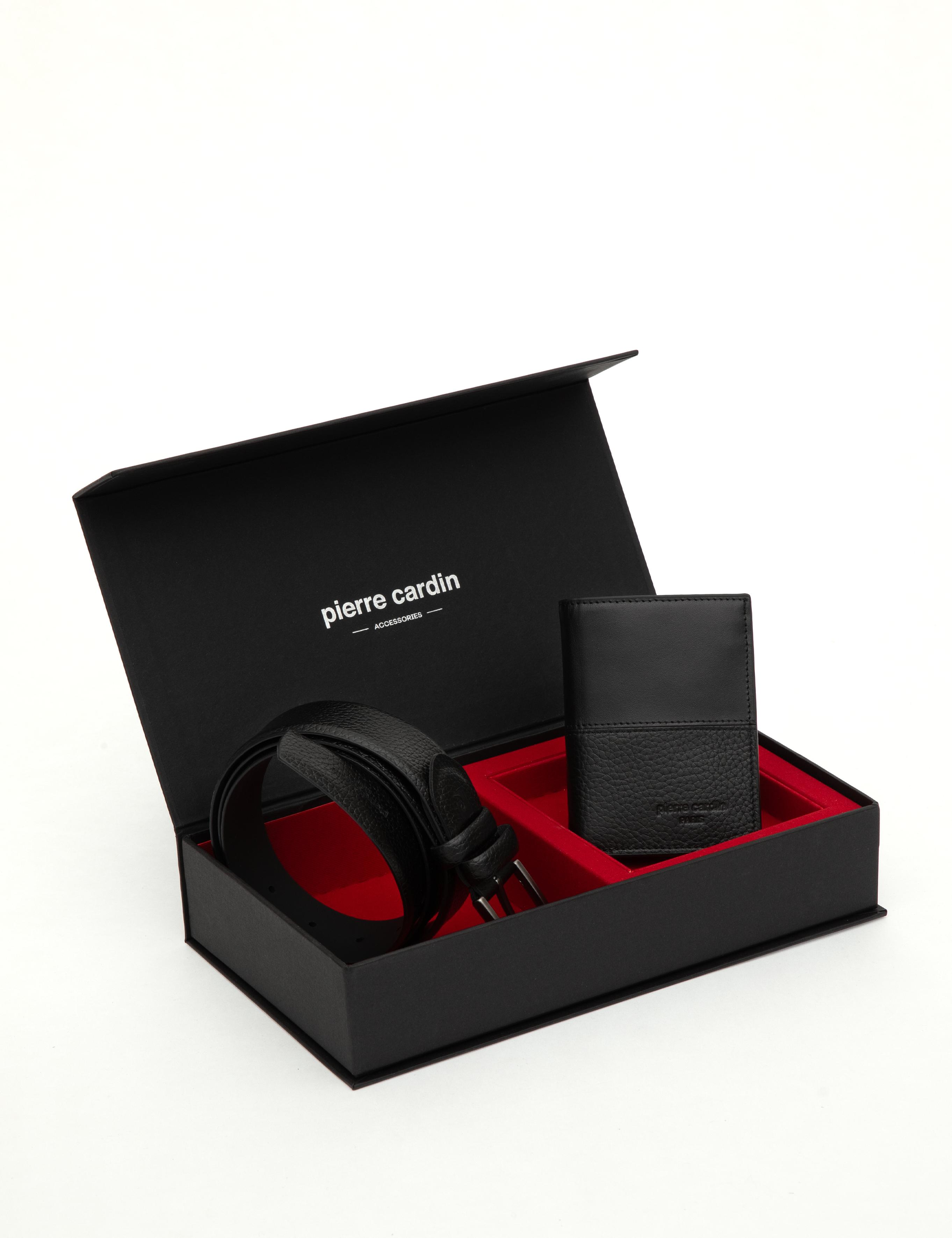 Siyah %100 Deri Kemer & Cüzdan Set