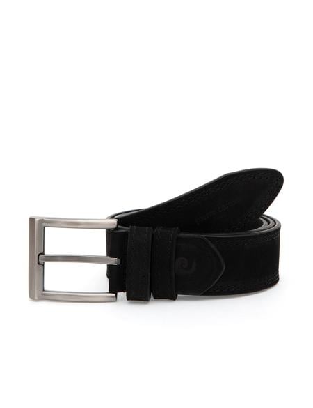 Siyah %100 Deri Kemer & Cüzdan Set - 50319275002