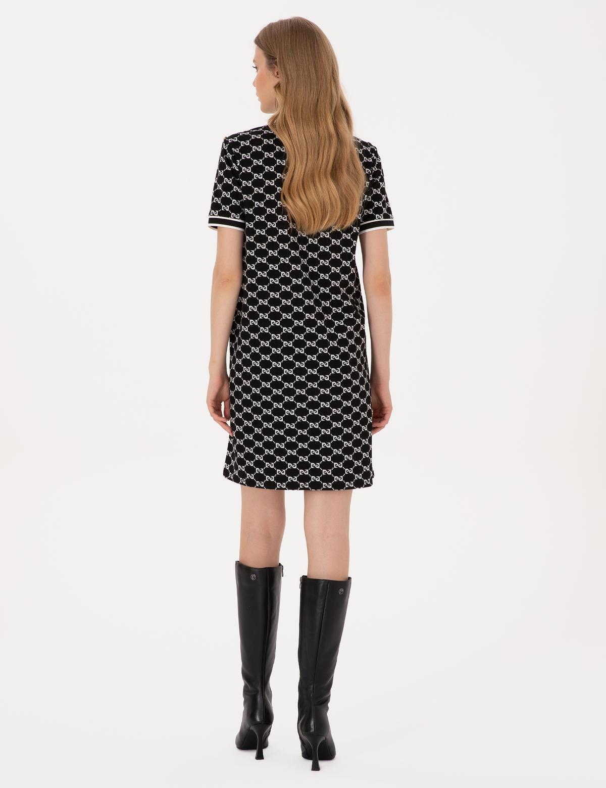 Siyah A Kesim Örme Elbise - 50314255015