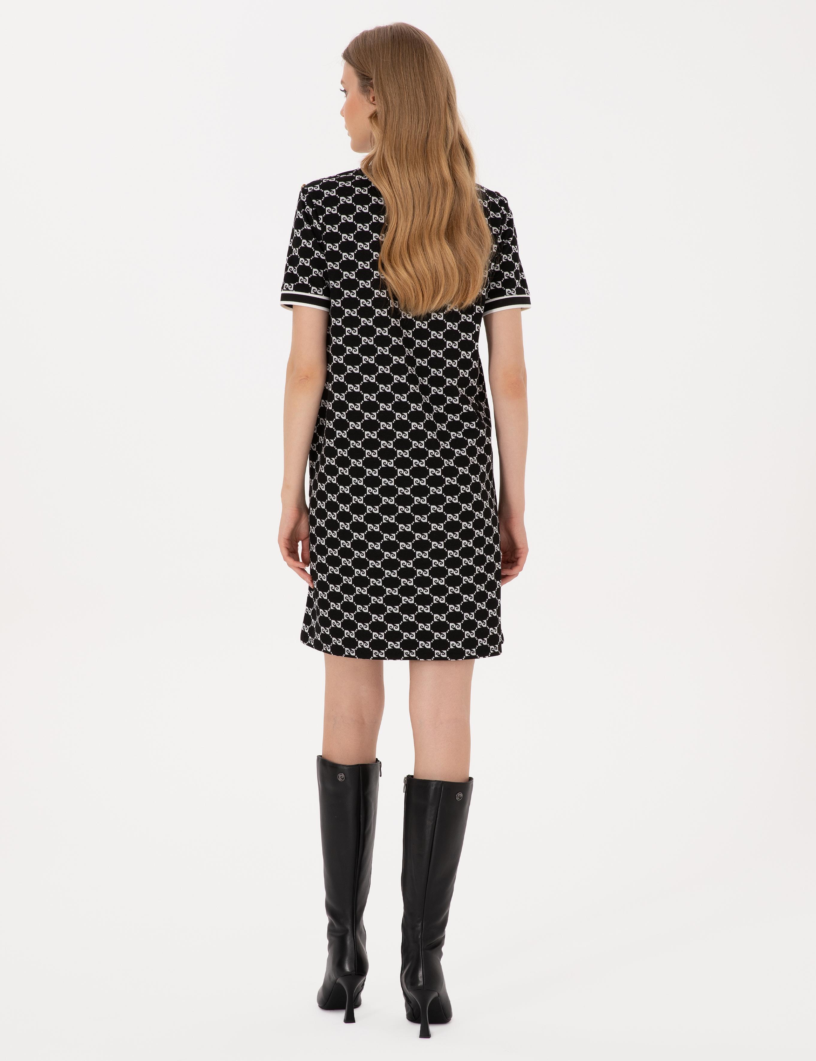 Siyah A Kesim Örme Elbise