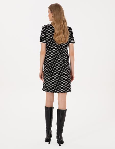 Siyah A Kesim Örme Elbise - 50314255015