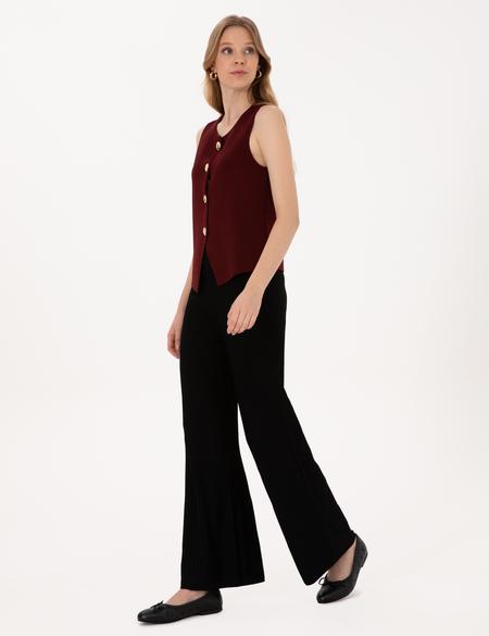 Siyah Loose Fit Triko Pantolon - 50311045001