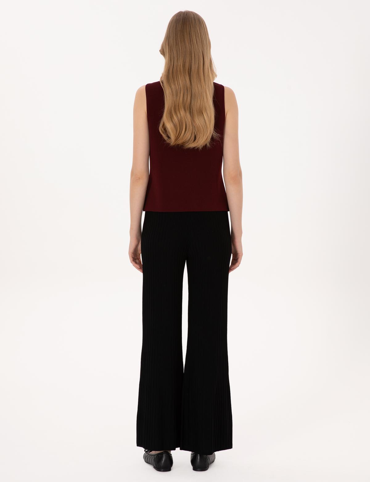 Siyah Loose Fit Triko Pantolon - 50311045001