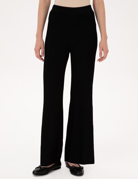 Siyah Loose Fit Triko Pantolon - 50311045001