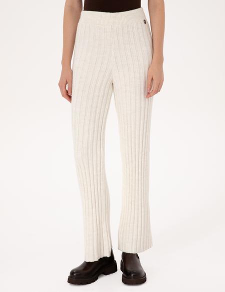 Ekru Loose Fit Triko Pantolon - 50311037003