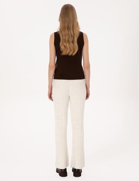 Ekru Loose Fit Triko Pantolon - 50311037003