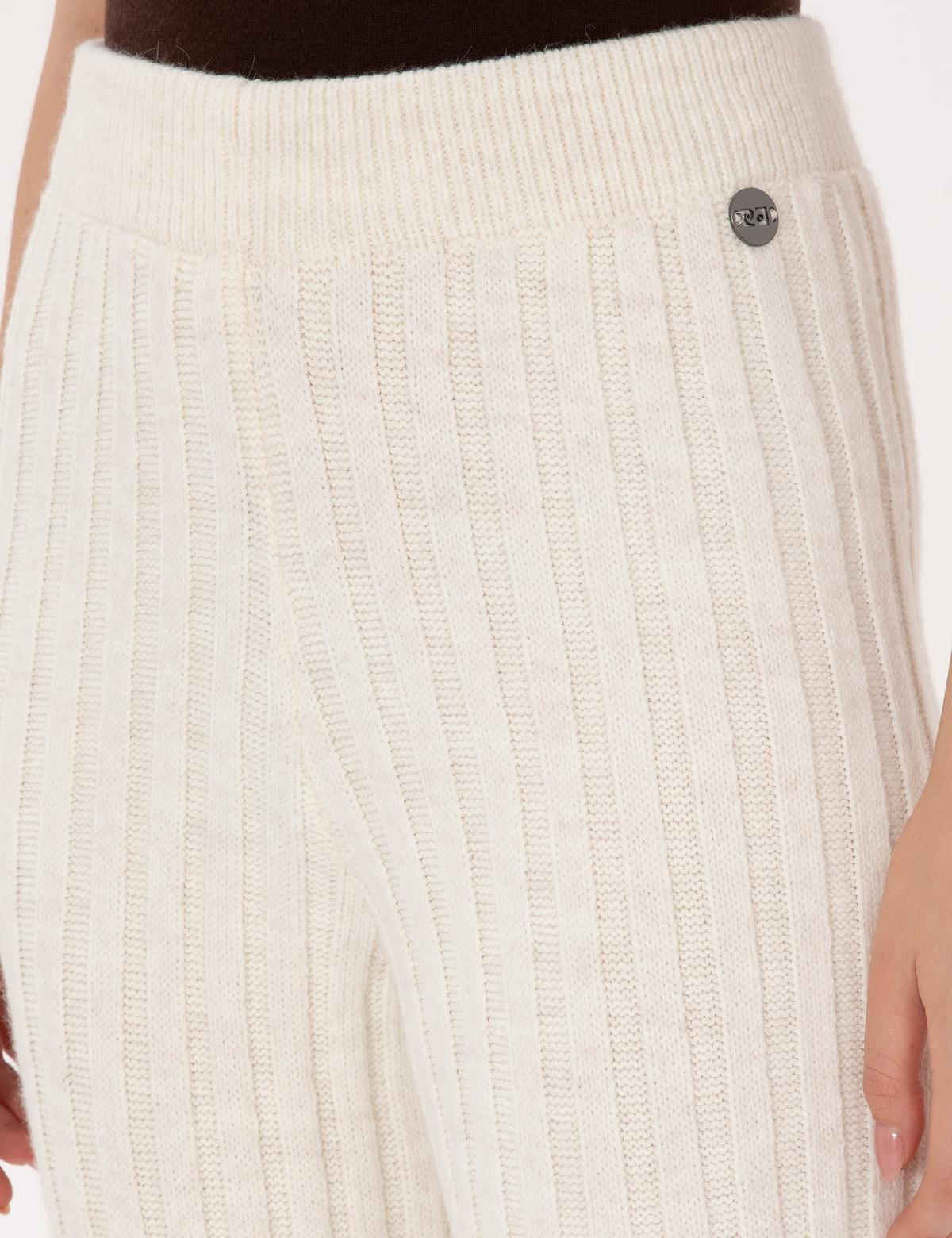 Ekru Loose Fit Triko Pantolon - 50311037003