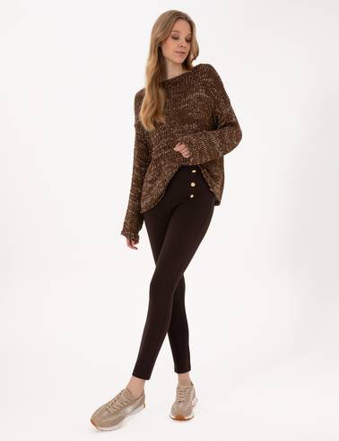 Kahverengi Slim Fit Tayt