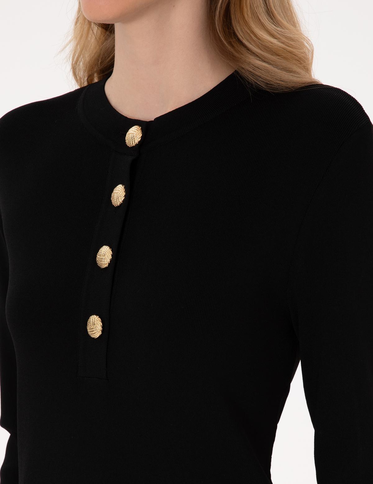 Siyah A Kesim Triko Elbise - 50311039007