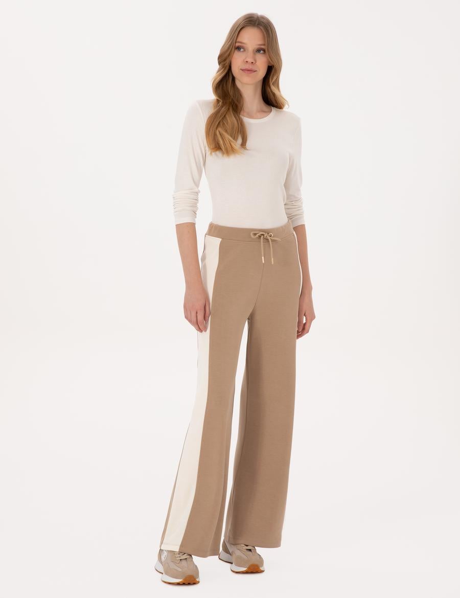 Bej Flare Fit Eşofman Altı