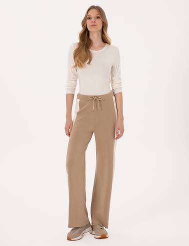 Bej Flare Fit Eşofman Altı