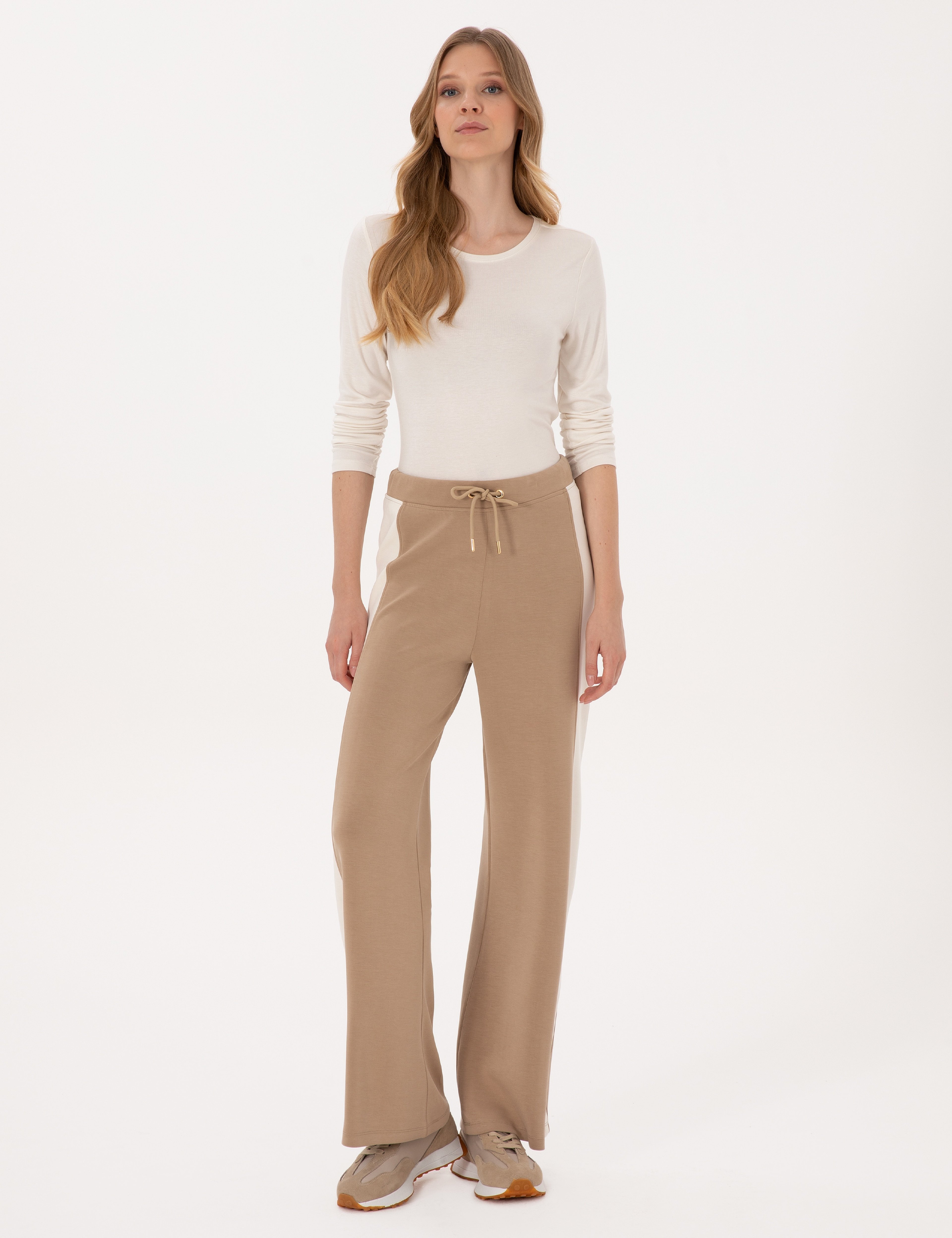 Bej Flare Fit Eşofman Altı