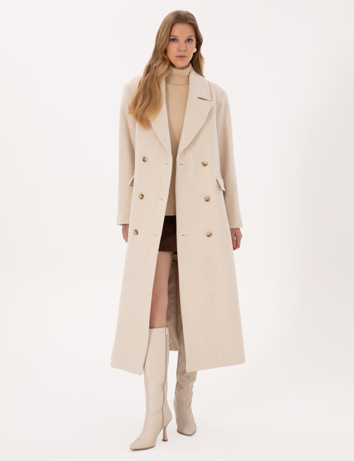 Ekru Kaşe Kaban - 50314331005